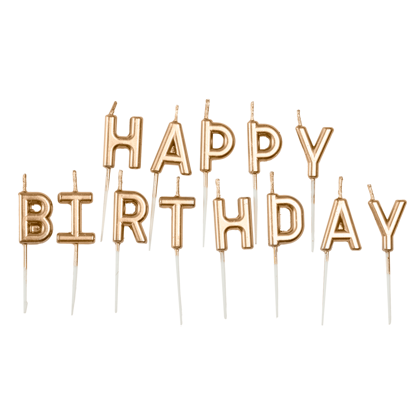金色Happy Birthday字母蜡烛