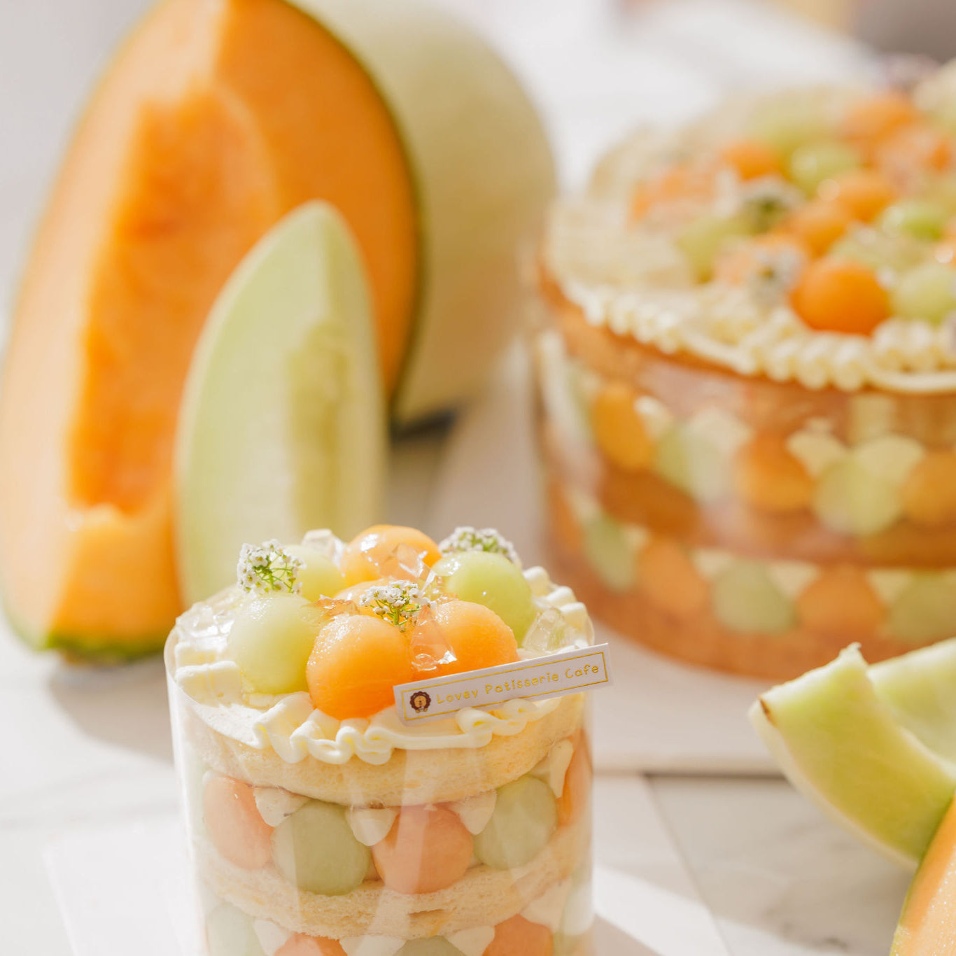 Fresh Double Melon Jasmine Shortcake