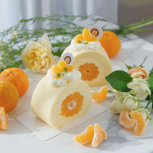 🍊 Fresh Mandarin Swiss Roll is back!