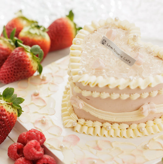 Raspberry Blush Heart Shortcake for Qixi Festival