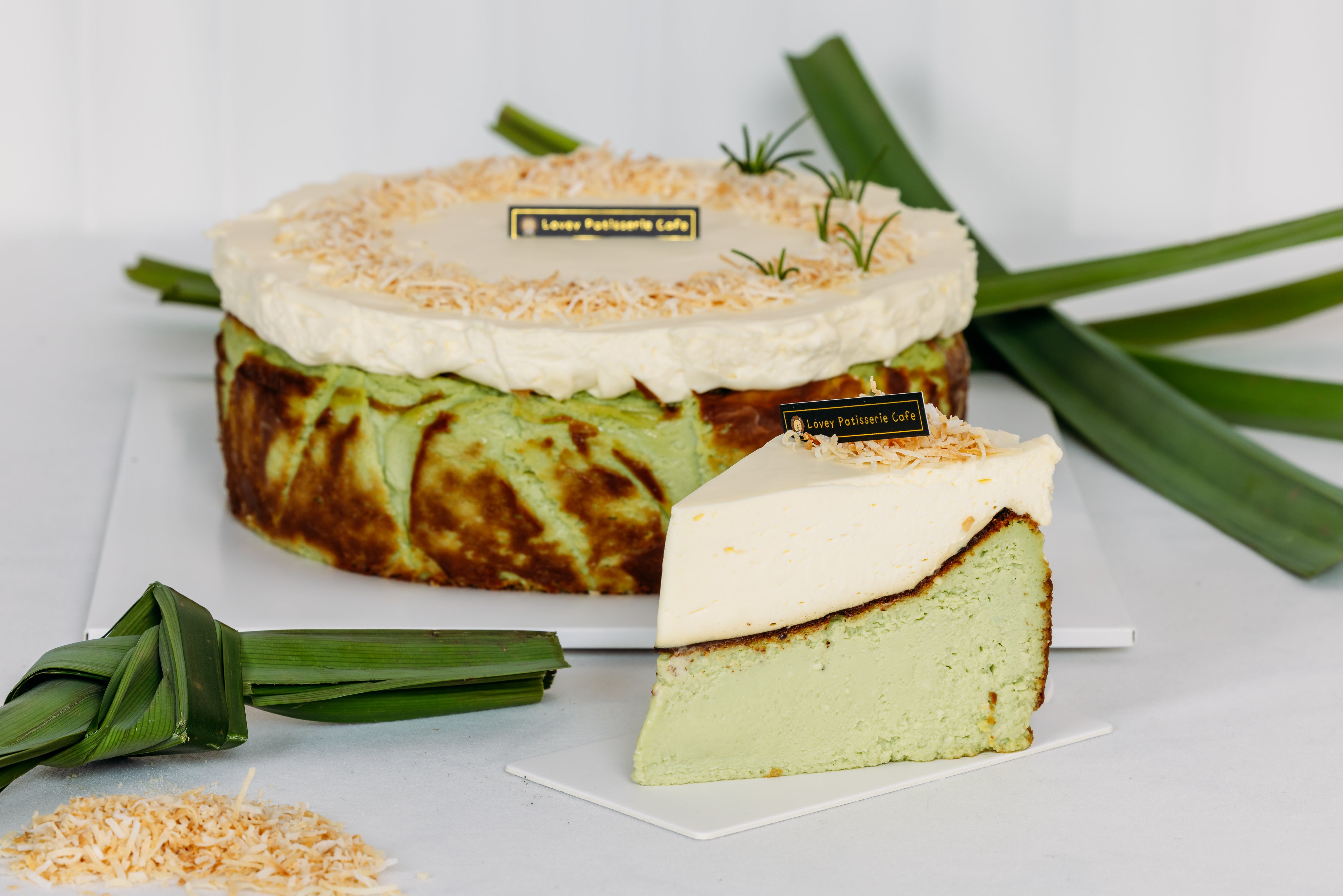 Introducing our newest friend - Coconut Pandan Basque Cheesecake🌿💚 ...