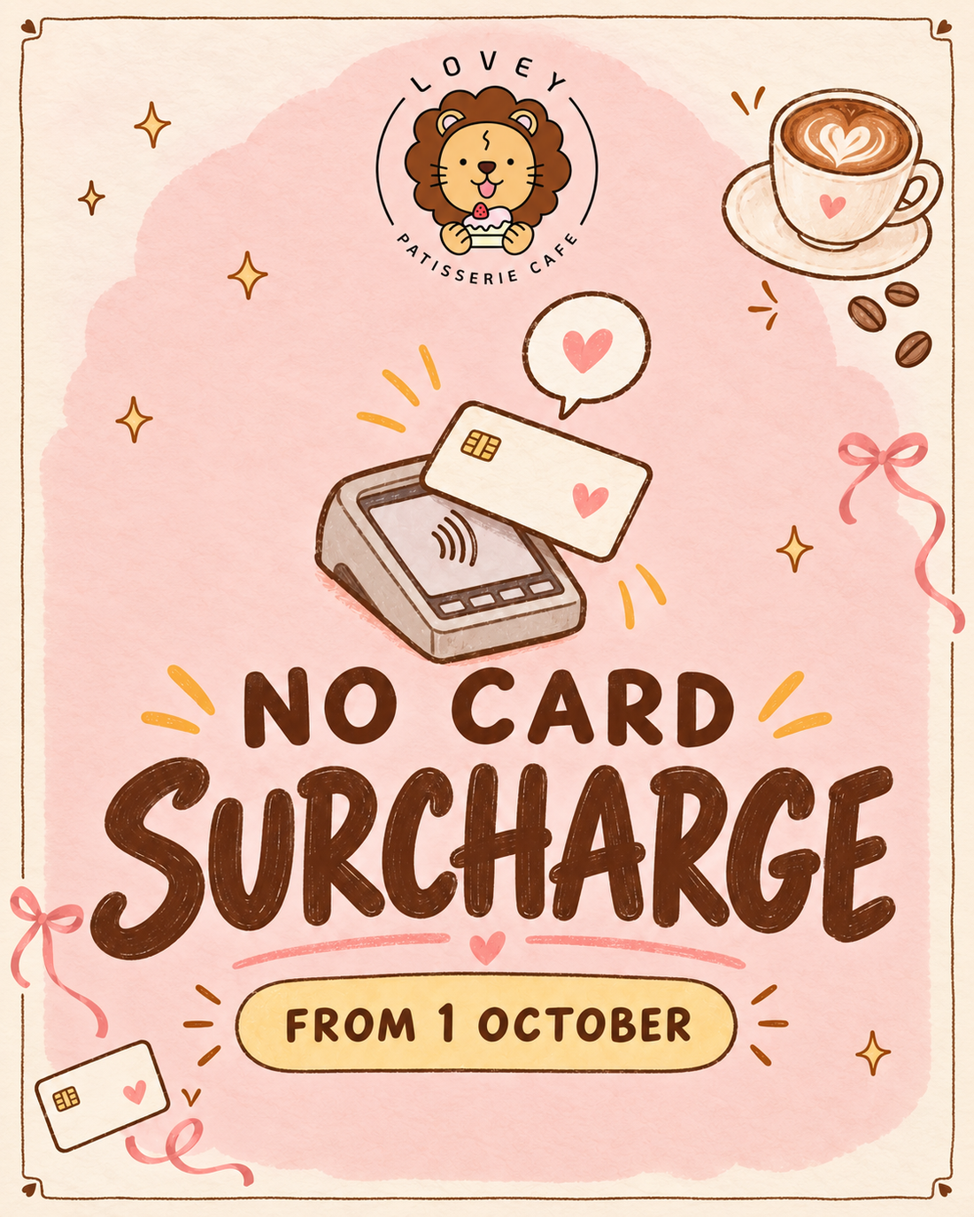 No Card Surcharge at Lovey from 1 October 2026