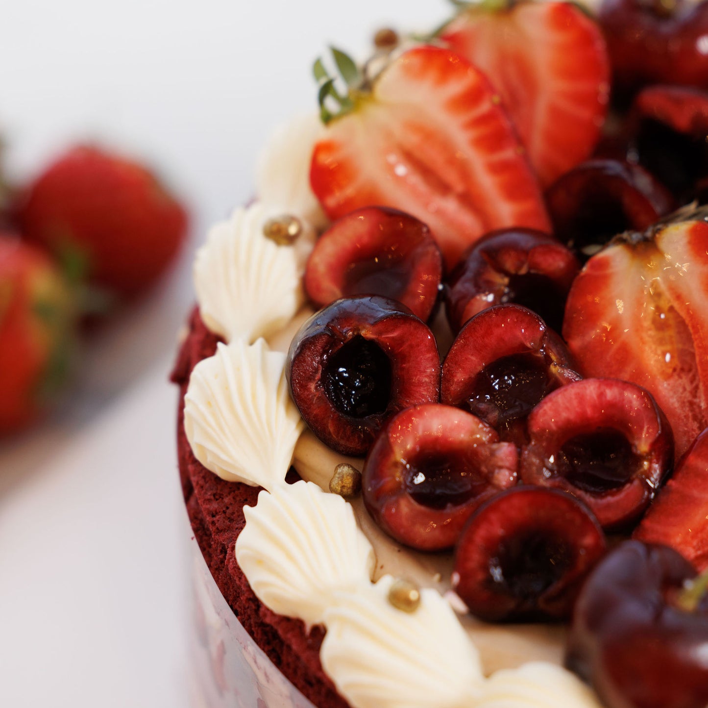 Fresh Cherry Gianduja Red Velvet Shortcake