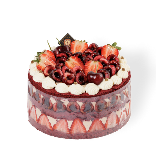 Fresh Cherry Gianduja Red Velvet Shortcake
