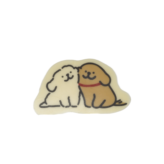 Line Puppy Couple Chocolate Plaque