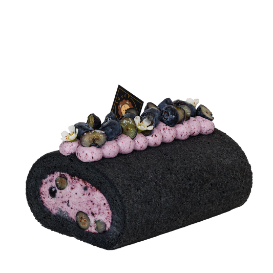 Fresh Blueberry Elderflower Swiss Roll