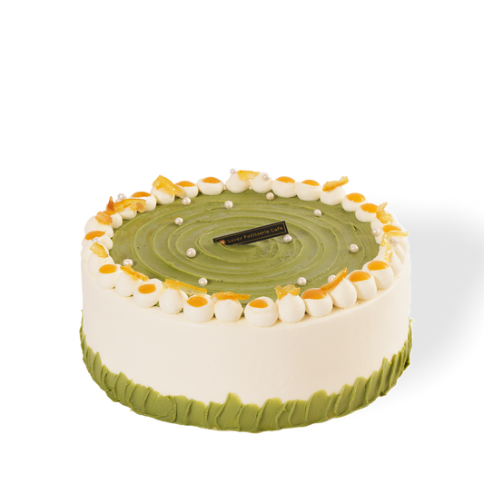 8-inch matcha yuzu white chocolate shortcake by Lovey