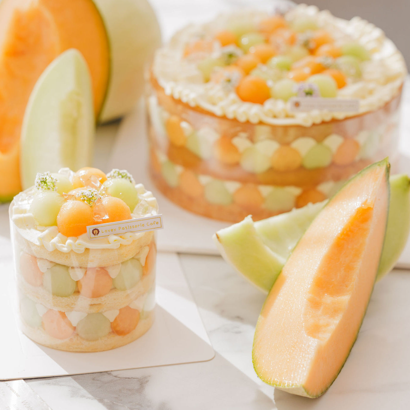 Fresh Double Melon Jasmine Shortcake