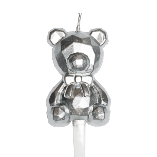 Silver Diamond Bear Candle (One Piece)