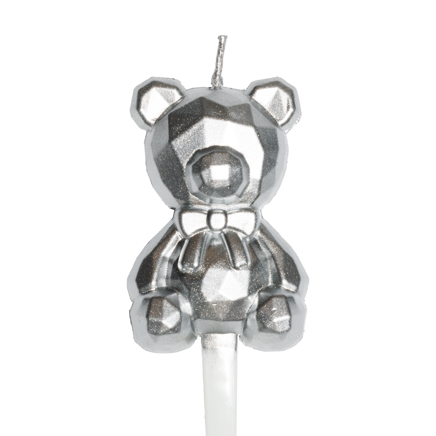 Silver Diamond Bear Candle (One Piece)