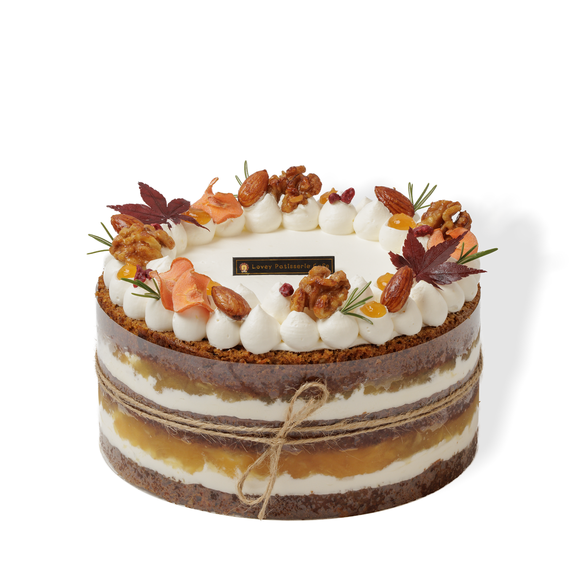 Carrot Shortcake Vegan with light spiced chiffon sponge and creamy plant-based frosting.