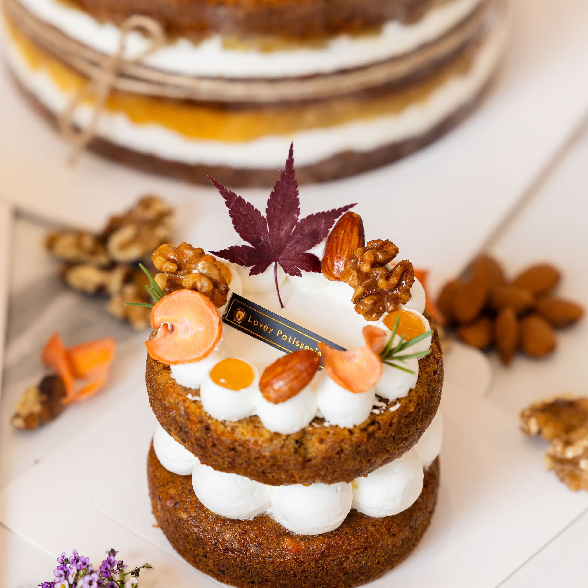 Carrot Shortcake Vegan served as a plant-based dessert perfect for gatherings and celebrations.