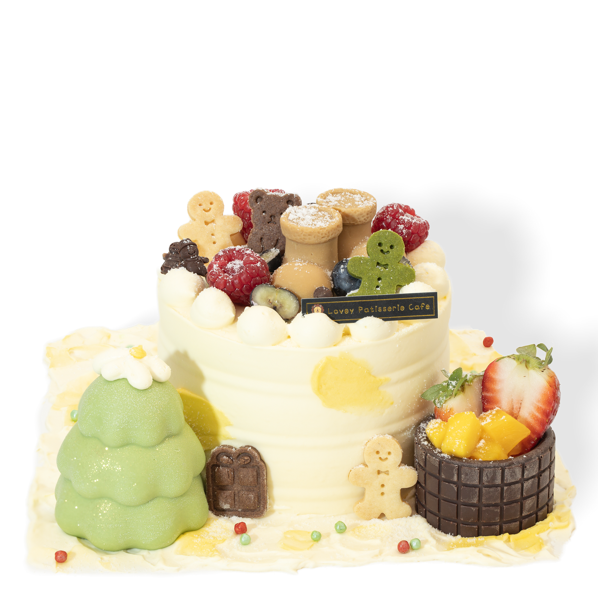 6 inch Christmas Chocolate Fantasia Strawberry Mango Shortcake at Lovey Patisserie Cafe in Melbourne