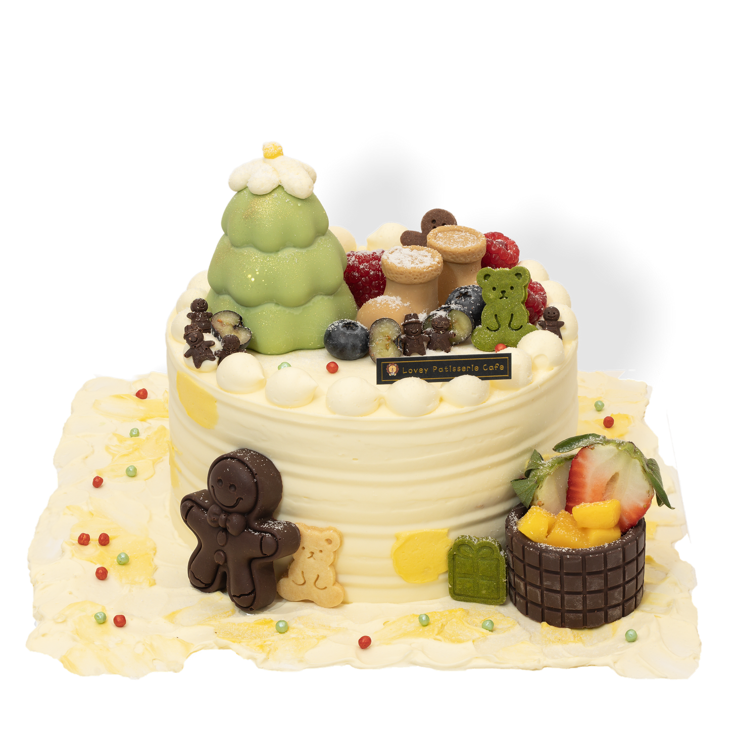 6 inch Christmas Chocolate Fantasia Strawberry Mango Shortcake at Lovey Patisserie Cafe in Melbourne