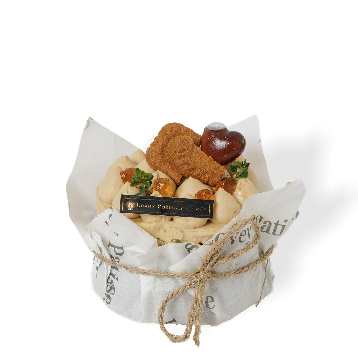 Side view of Earl Grey and Matcha Basque Cheesecake showcasing the creamy texture and distinct tea layers.