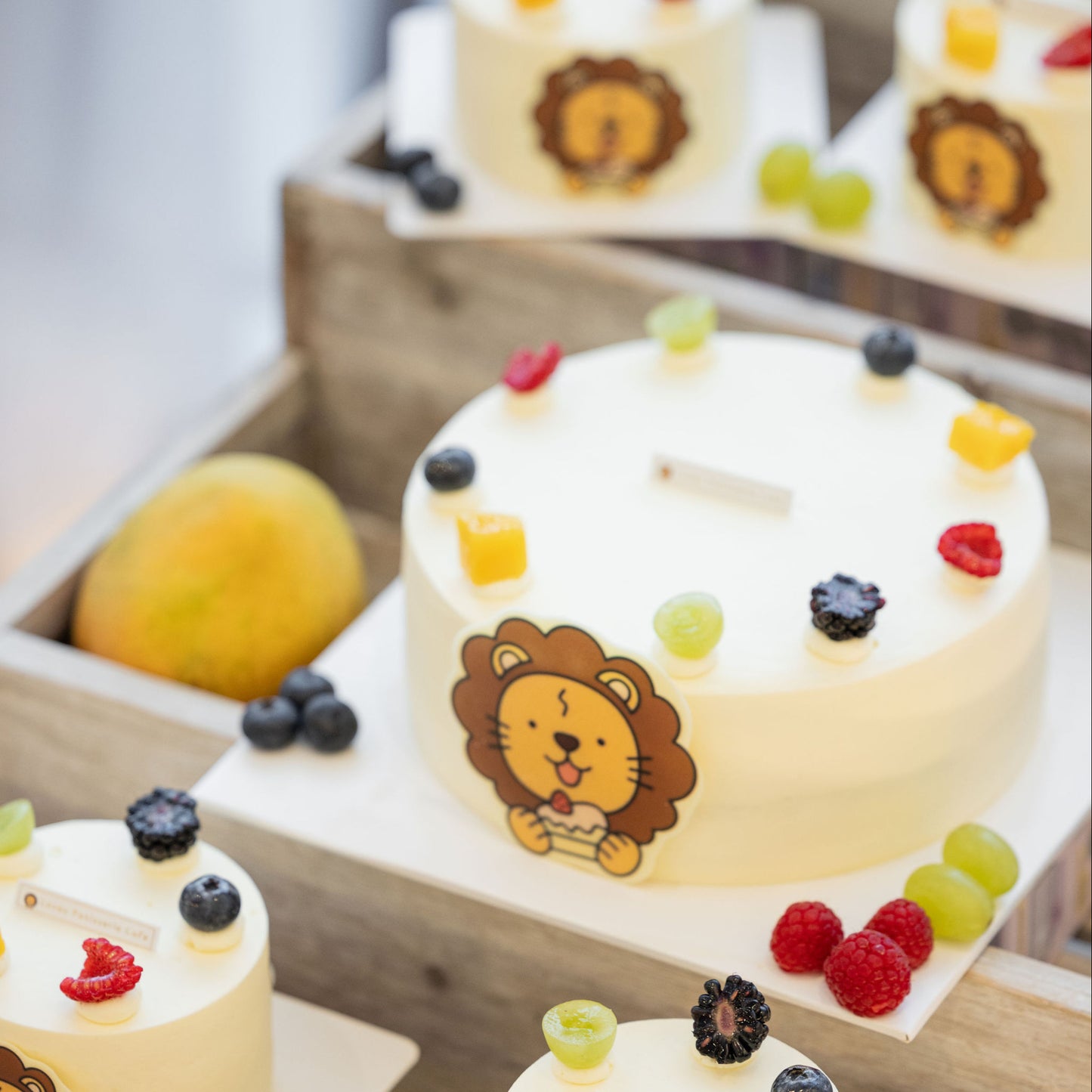 Slice view of Lovey Classic Chiffon Cream Cake revealing airy sponge and smooth cream filling.