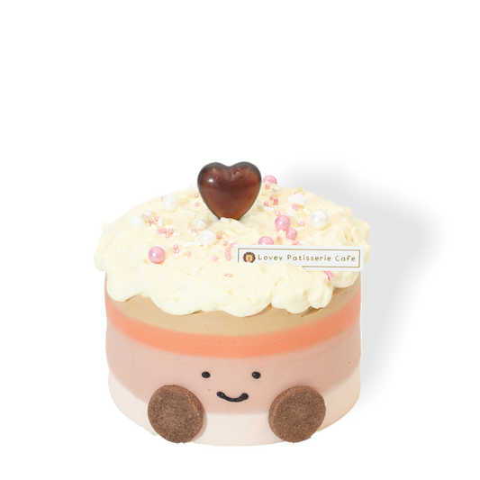 Thai Milk Tea Amuseable Shortcake with light chiffon sponge and creamy milk tea flavour layers.
